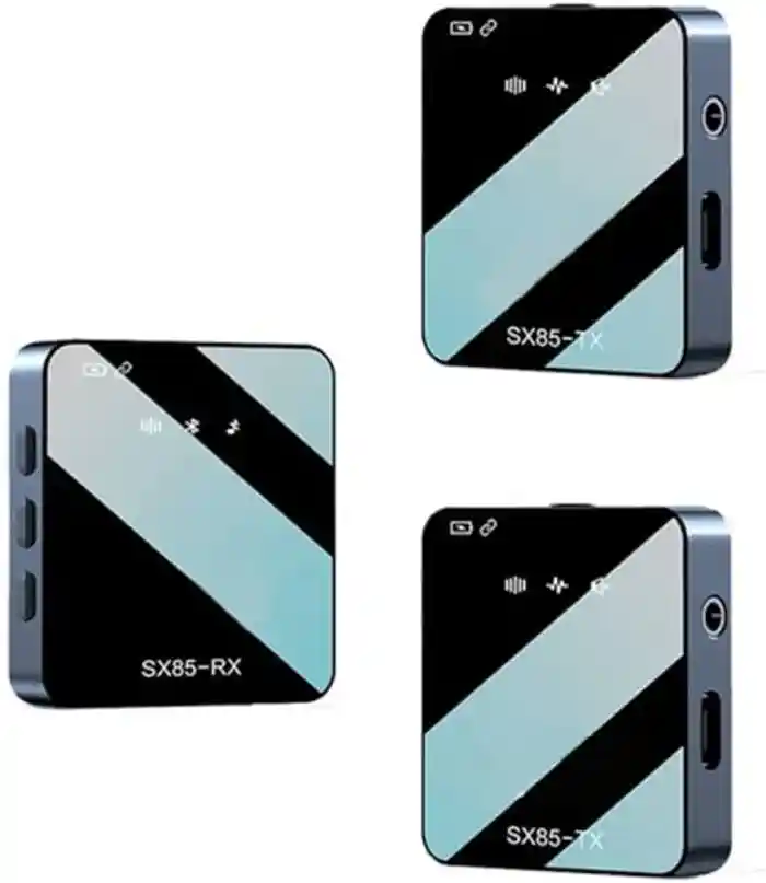 SX85 Dual Wireless Microphone for PC, DSLR Camera iPhone & Type-C Android